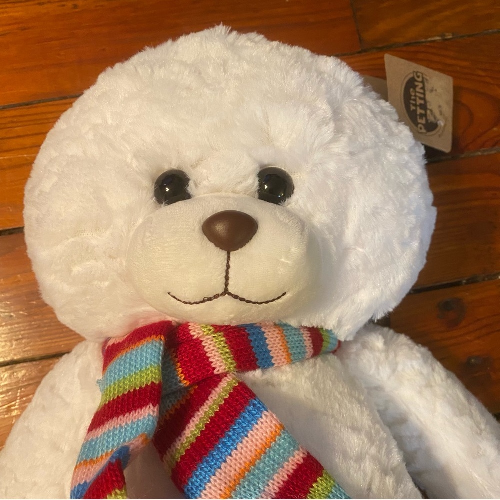 The Petting Zoo White Winter Stuffed Bear Plush NWT